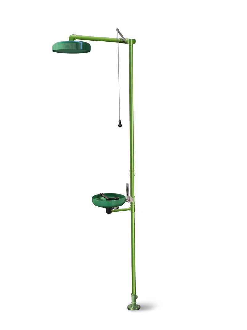 Chuveiro e Lava Olhos de Emergência Bacia ABS | Indigo Safety