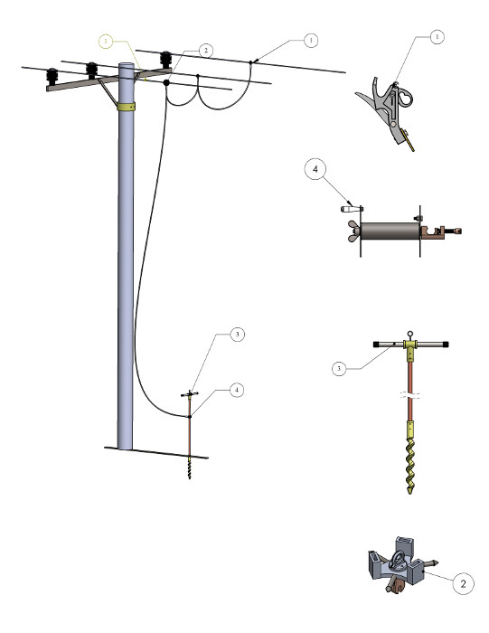 Conjunto de aterramento e curto-circuitamento temporário para redes de distribuição até 36 kv - REF: SE14765-2 | Indigo Safety