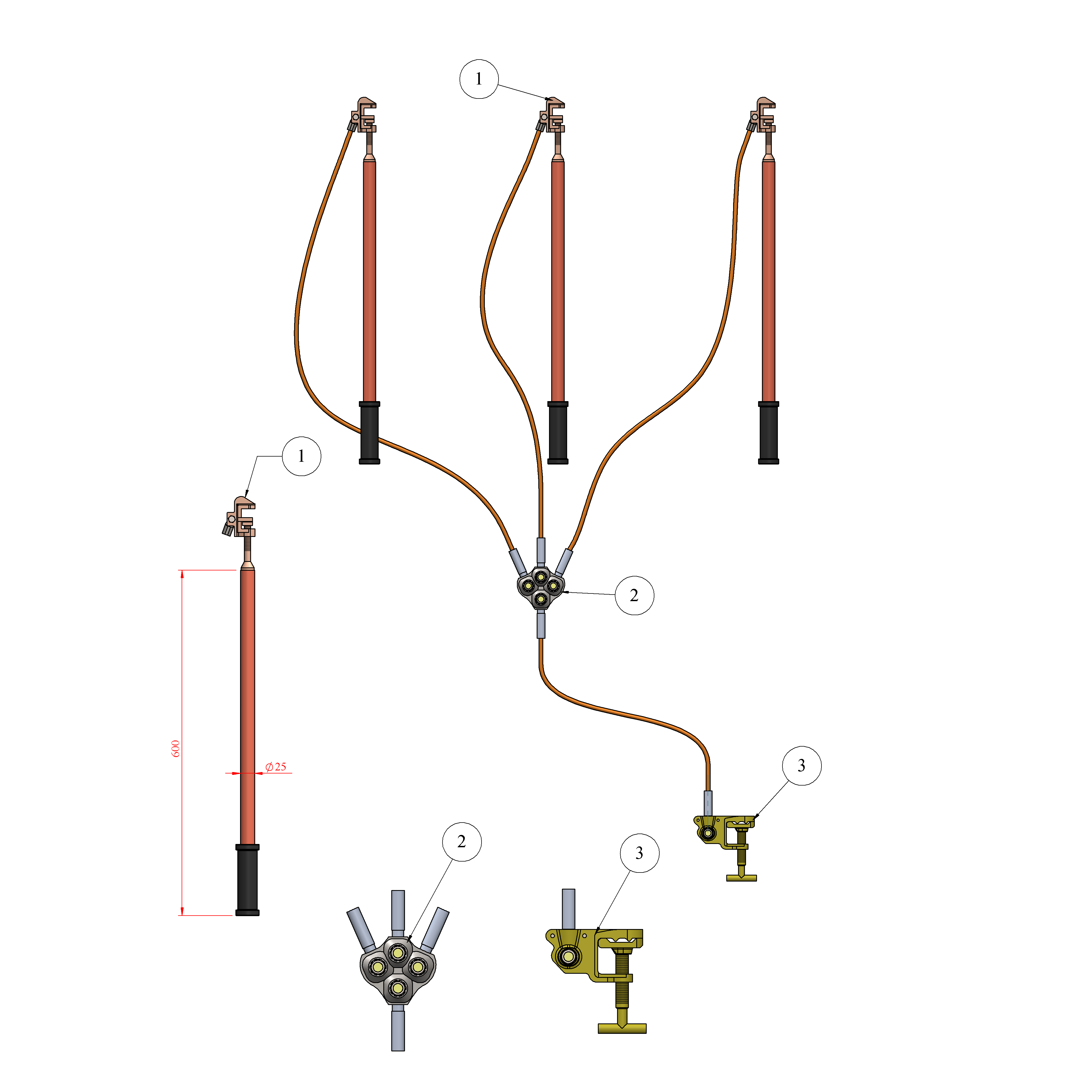 Conjunto de Aterramento Temporário para Cubículos até 15kV - REF: SE28683-4 | Indigo Safety