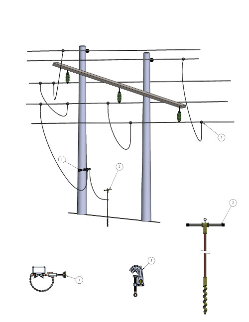 Conjunto de aterramento temporário para linhas de transmissão - REF: SE28552-2 | Indigo Safety
