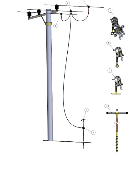Conjunto de aterramento temporário para redes de média tensão - REF: SE10845-2 | Indigo Safety